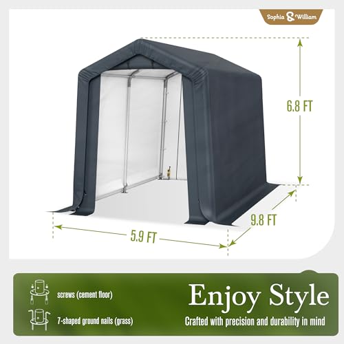 Storage Shed 6x10 ft Portable Garage Heavy Duty Carport