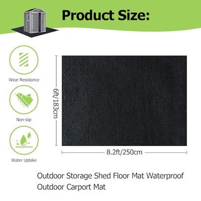 6x8.2FT Outdoor Storage Shed Floor Mat