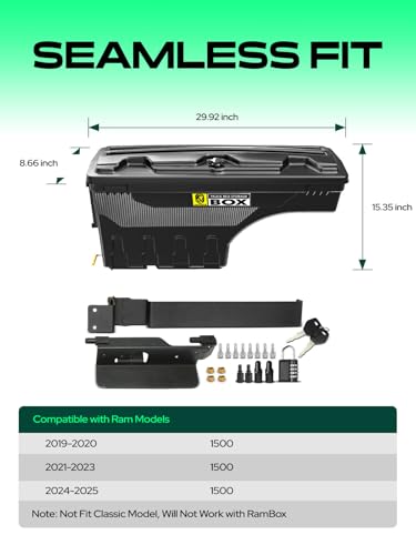 Driver Side Truck Bed Storage Tool Box for Ram 1500 Pickup