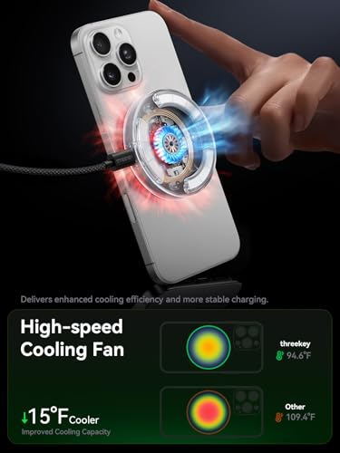 Magnetic Car Mount Charger Lite Qi2 25W Charging with Cooling Fan