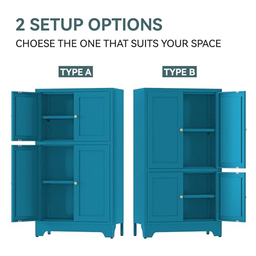 Blue Bathroom Floor Cabinet