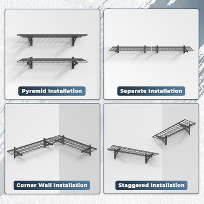 2 Pack Wall Mounted Garage Shelving