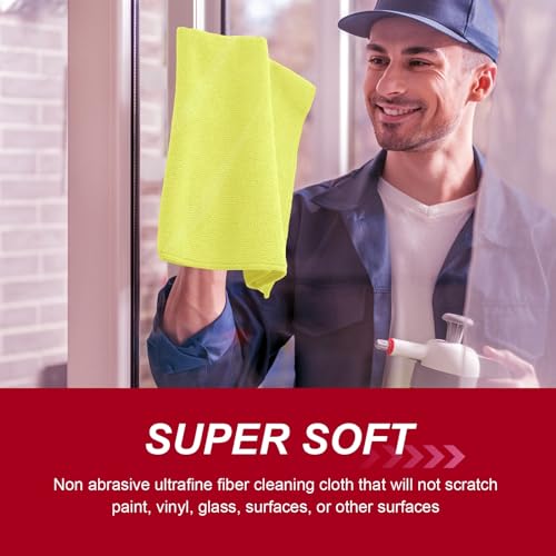 200 Pcs Microfiber Cleaning Cloth 16x16 Inch Microfiber Towels for Car Ultra Absorbent Cleaning Rags Reusable Lint Free Streak Free Detailing Towel for Car Washing Drying Dusting (200 Count)