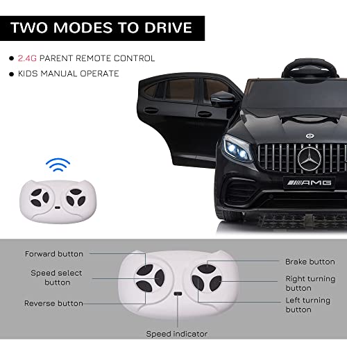 12V Toddler Ride On Car Mercedes Benz AMG GLC63S Coupe 2 Speed Black