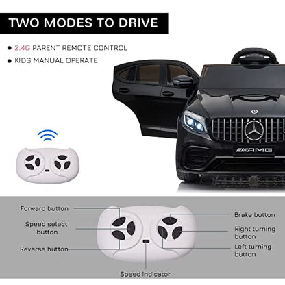 12V Toddler Ride On Car Mercedes Benz AMG GLC63S Coupe 2 Speed Black