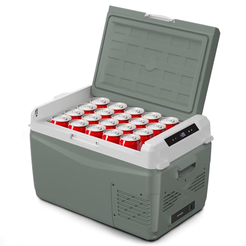 Electric Cooler for Car Refrigerator 12 Volt Car Fridge 29 Quart Portable Freezer for Truck SUV RV Van Camper