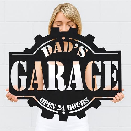 Custom Garage Workshop Metal Sign Personalized Tool Name Wall Art for Car Truck Mechanic Shop Decor Durable Steel Sign for Dad Husband Men’s Auto Workspace or Fence