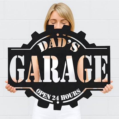 Custom Garage Workshop Metal Sign Personalized Tool Name Wall Art for Car Truck Mechanic Shop Decor Durable Steel Sign for Dad Husband Men’s Auto Workspace or Fence
