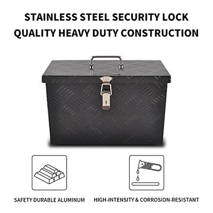 16 Inch Aluminum Tool Box 5 Bar Tread ToolBox for Truck Bed Car Outdoor