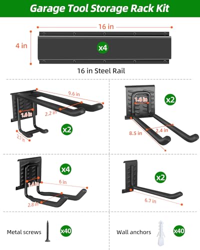64 in Garage Tool Organizer Wall Mount