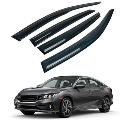 4PCS Rain Guards Window Visors Wind Deflector Fits for Honda Civic 2016
