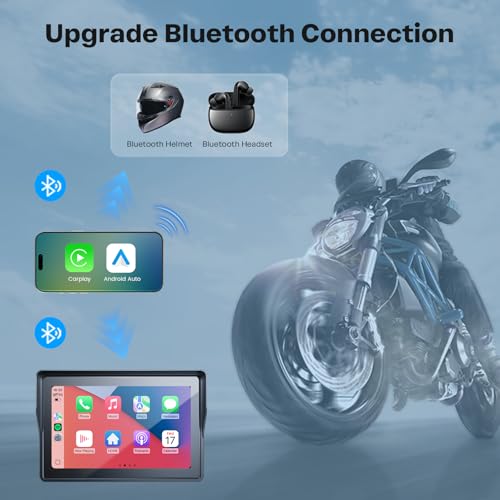 5 Inch Motorcycle Carplay GPS Navigation System with Apple Carplay and Android Auto Portable Screen with Dual Bluetooth