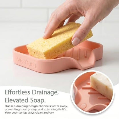 Silicone Soap Dish with Drain Spout