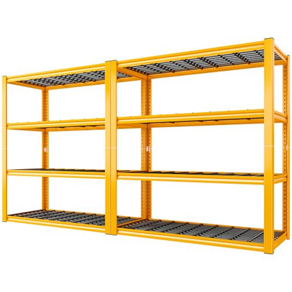 40" W Yellow Garage Shelving with Double (2 Count)