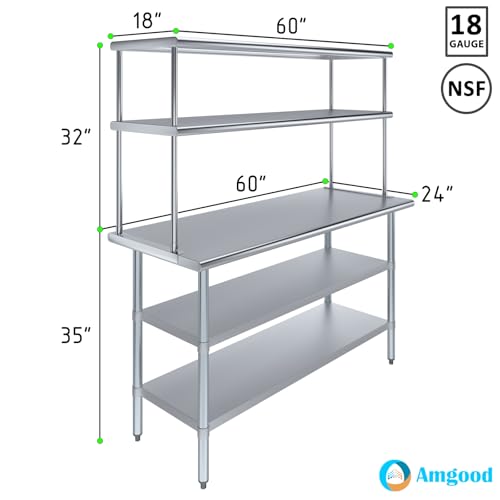 Stainless Steel Work Table with 2 Shelves
