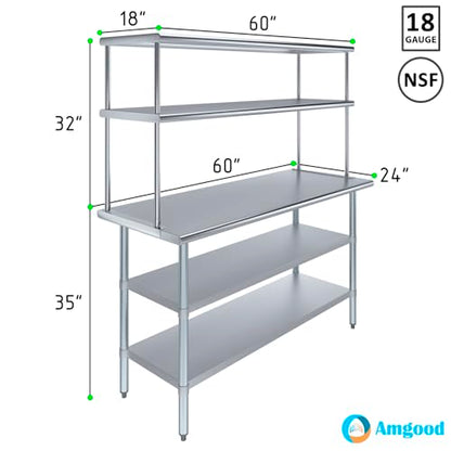 Stainless Steel Work Table with 2 Shelves