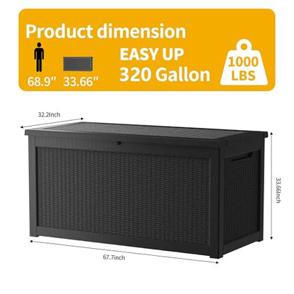 320 Gallon Lockable Resin Deck Box