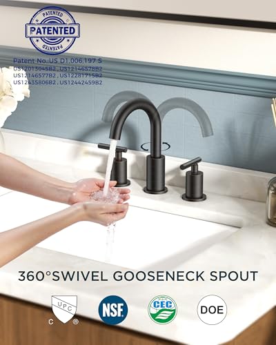 Bathroom Sink Faucet 3 Hole Oil Rubbed Bronze 8 Inch Widespread