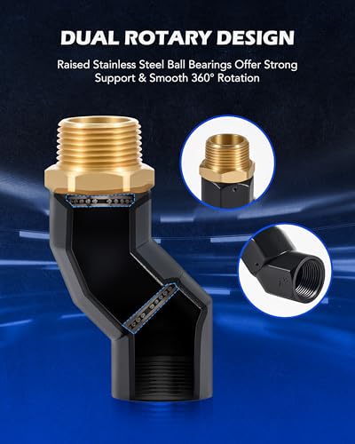 OMT 2pcs 1" NPT Fuel Hose Nozzle Swivel Kit (2 Count)