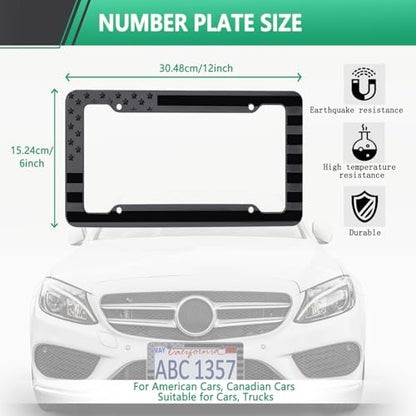 Black American Flag License Plate Frame