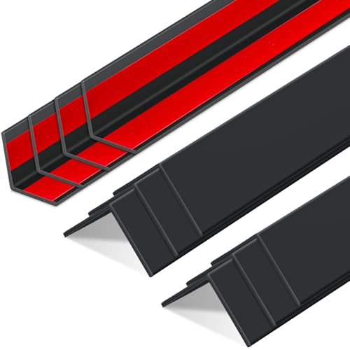 10 Pack 2-3/8 x 48 Inch Self Adhesive Wall Corner Protector Guards, Black Vinyl Corner Trim Molding for High Traffic Areas, Furniture, Door and Cabinet Edge Protection, Easy Install