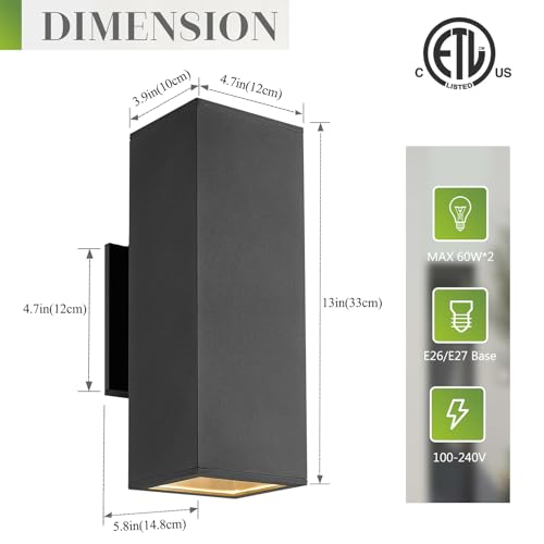 Porch Lights Outdoor Modern (2 count)