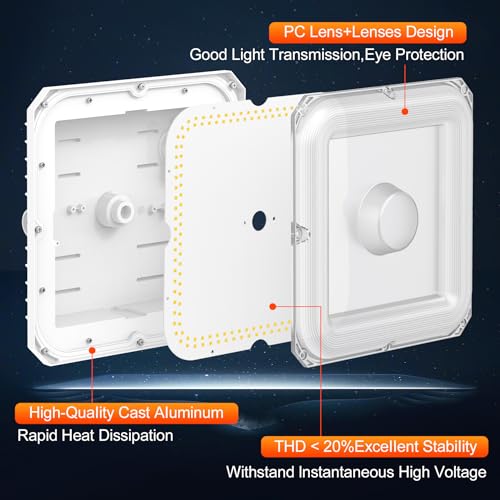 12Pack LED Canopy Light Dusk to Dawn 100W