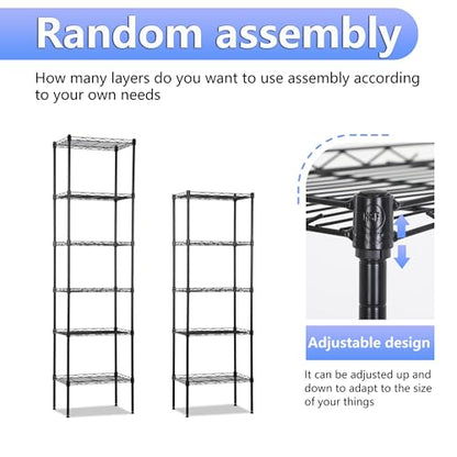 6 Tier Wire Storage Shelves (6 Count)