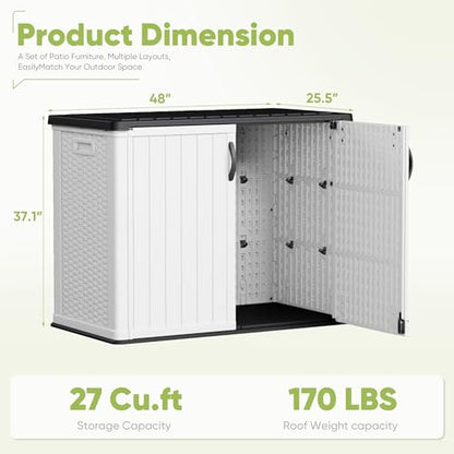Outdoor Storage Cabinet 26 Cu Ft with Lockable Doors