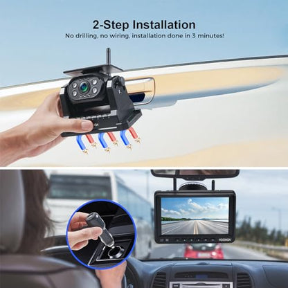 2 Magnetic Wireless Backup Camera with 7'' HD 1080P DVR Monitor System