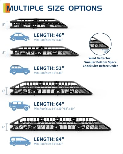 64 in x 39 in Universal Roof Rack Carrier Basket