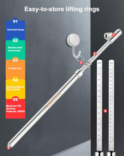 13.5" Dual Head Tire Pressure Gauge