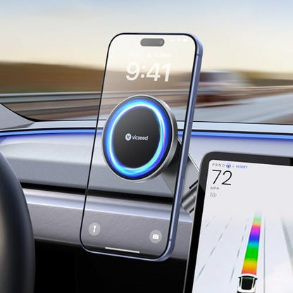 Tesla Phone Mount【Strongest Magnet Power】Foldable Hidden Tesla Phone Holder Fit for All Phone