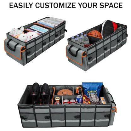 Car Trunk Organizer and Storage with Removable Leakproof Cooler Bag