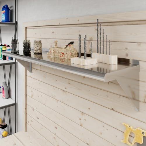 48" Long X 12" Deep Stainless Steel Wall Shelf