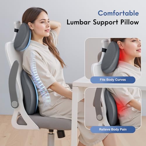 Lumbar Support Pillow and Neck Pillow for Office Chair Car