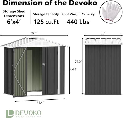 6x4 FT Outdoor Storage Shed