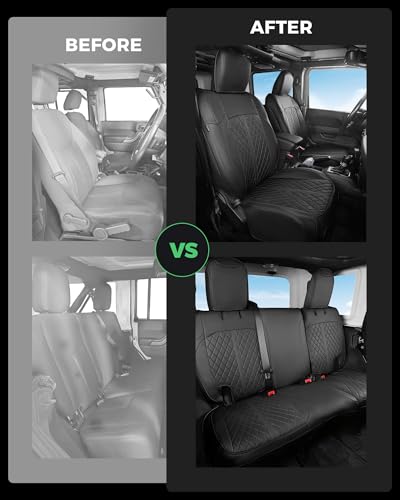 for Jeep Wrangler Leather Custom Car Seat Covers Full Set 4 Door
