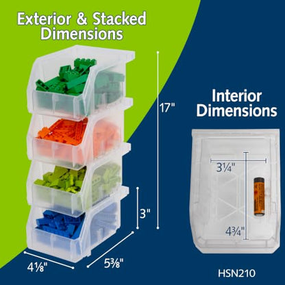 Extra Small Stackable Plastic Storage Bins