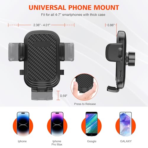 2 Pack Newlest 2 in 1 Phone Mount for Car Cup Holder with Adjustable Base