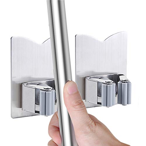 Stainless Steel Mop Broom Holder Organizer (2 Count)