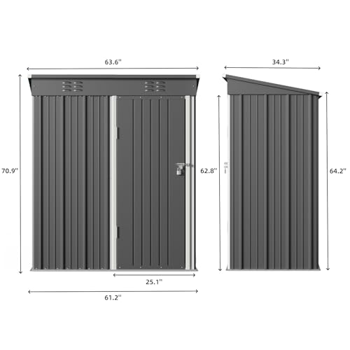 5' x 3' Outdoor Storage Shed