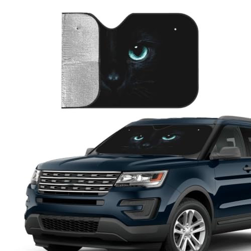 Black Cat Eyes Car Windshield Sunshade Front Window Sun Visor Protector Foldable Shield Cover for Truck SUV