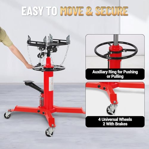 Dual Plunger Hydraulic Transmission Jack 1322lbs Capacity
