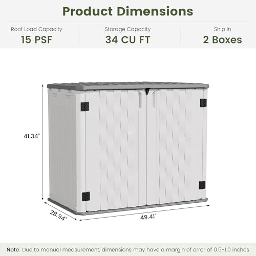 34 Cu.Ft Resin Outdoor Storage Shed