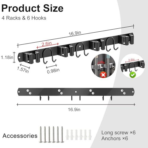 Broom Holder Wall Mount (2 Count)