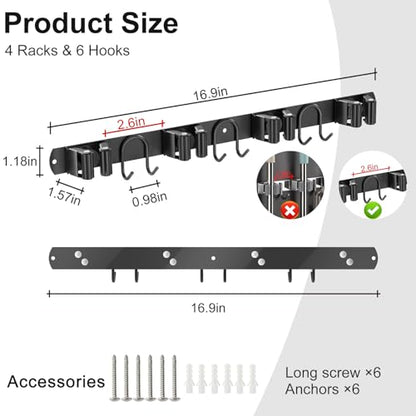 Broom Holder Wall Mount (2 Count)