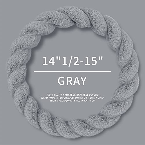 Luxury Fluffy Winter Car Steering Wheel Cover for Women Soft Warm Plush Cute Auto Accessories for Vehicle