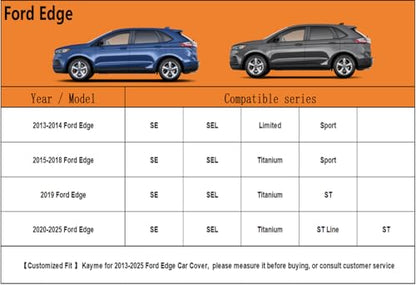 6 Layers SUV Car Cover Custom Fit for Ford Edge（2013