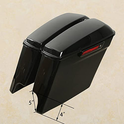 Motorcycle Stretched Saddlebags with Chrome Conversion Brackets Fit For Harley Softail Deluxe Heritage Softail 1984